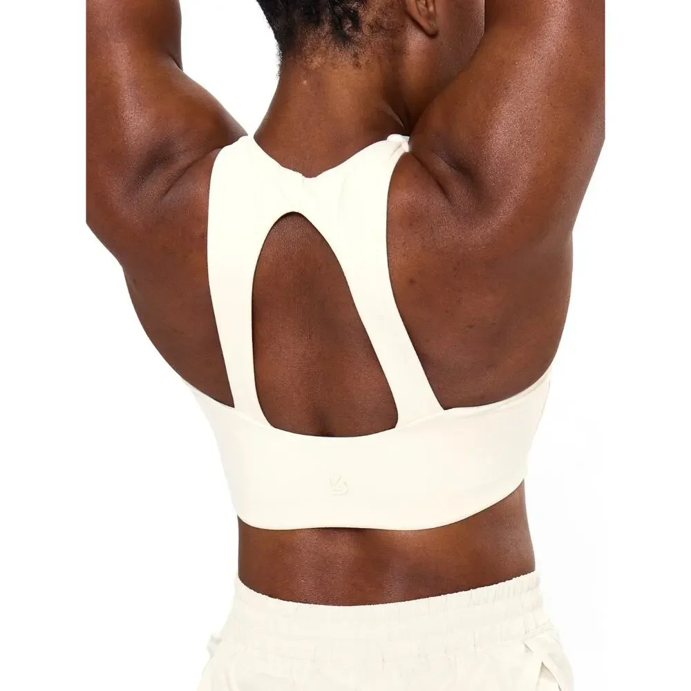 NWT $46 BuffBunny Buff Bunny Nubre Notch Sports Bra in Oat Milk (Cream) Sz L - Picture 4 of 16